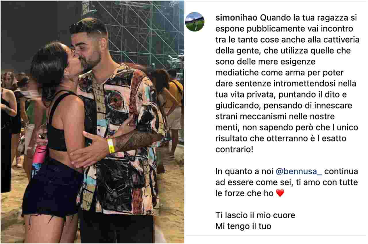 Post di Simone, il fidanzato di Benedetta di Amici 