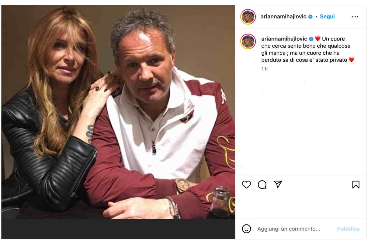 Post di Arianna, la moglie di Mihajlovic