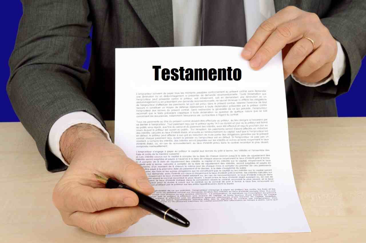 notaio chiede firma testamento